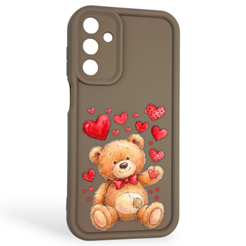 Чохол силіконовий оригінальний Soft Touch з 3D принтом милий ведмедик для Samsung Galaxy M15 5G коричневий (Повний захист камери) 0043548 фото