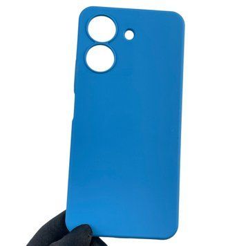 Чехол для Xiaomi Redmi 13C силиконовый с микрофиброй нескользящий на сяоми редми 13с синий 0032588 фото