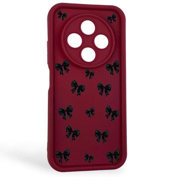 Чехол силиконовый Soft Touch с 3D принтом для Tecno Spark 30C бордовый (Полная защита камеры) 0057810 фото