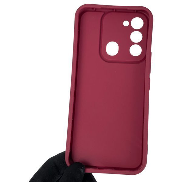 Чехол силиконовый Soft Touch с 3D принтом злой котик для Tecno Spark Go (KG5m) бордовый (Полная защита камеры) 0047274 фото