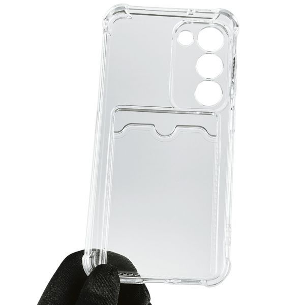 Чехол для Samsung Galaxy S23 SM-S911B с бронь углами с карманом для карточек k-pop на самсунг с23 прозрачный 0000273 фото