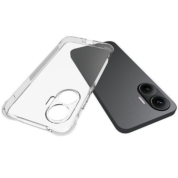 Прозрачный противоударный чехол для Xiaomi Poco F7 с усиленными углами с защитой камеры (силикон TPU, сяоми поко ф7) 0061456 фото