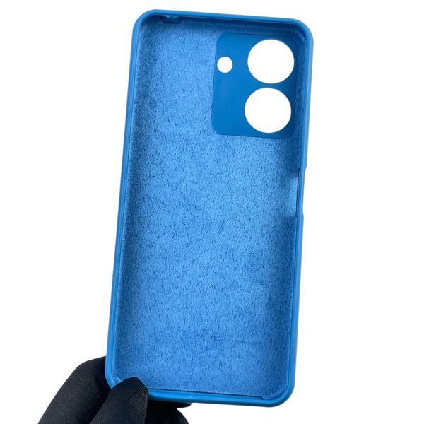 Чехол для Xiaomi Redmi 13C силиконовый с микрофиброй нескользящий на сяоми редми 13с синий 0032588 фото