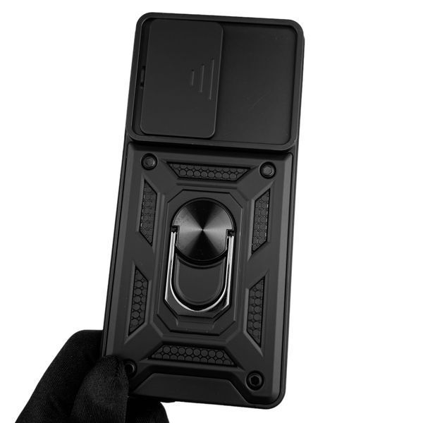Чохол для Motorola Edge 40 PAY40042RS броньований з кільцем зі шторкою на камеру на моторола едж 40 чорний 0001649 фото