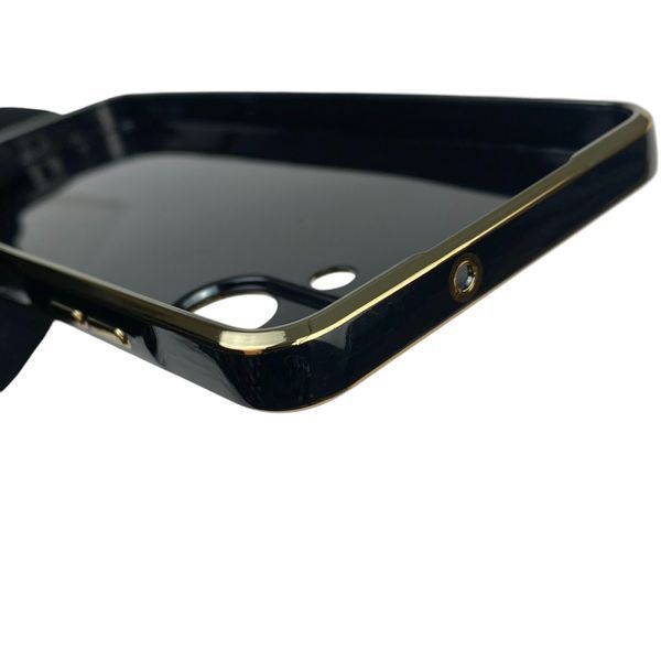 Чехол для Samsung Galaxy A06 SM-A065 с кольцом-подставкой с золотой окантовкой на самсунг а06 черный gs1 0020561 фото