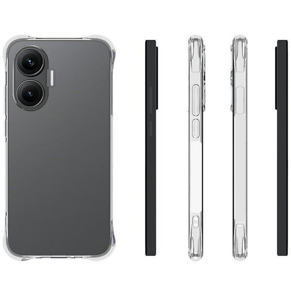 Прозрачный противоударный чехол для Xiaomi Poco F7 с усиленными углами с защитой камеры (силикон TPU, сяоми поко ф7) 0061456 фото
