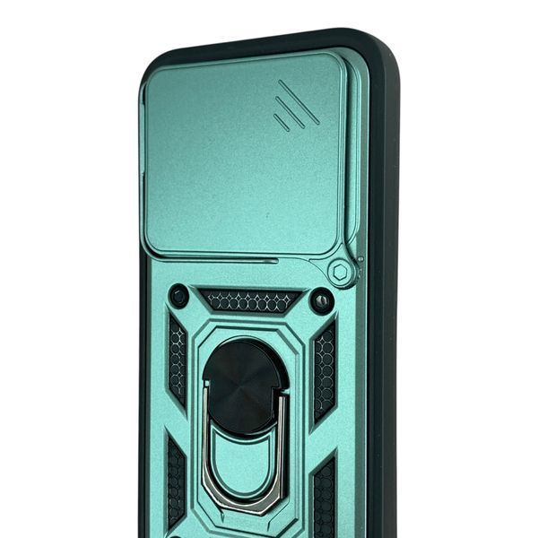 Чехол со шторкой камеры для Xiaomi 17T зеленый (противоударный, кольцо в авто) 0059833 фото