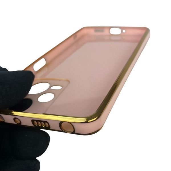 Чехол для Xiaomi Redmi Note 12 Pro 5G с кольцом MagSafe с золотой окантовкой на редми нот 12 про пудровый gs1 0022622 фото