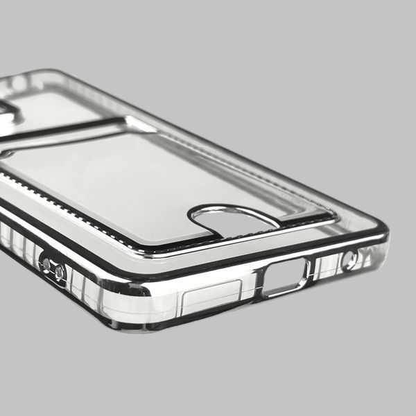 Чехол для Xiaomi Redmi Note 10 Pro 4G с серебряной окантовкой с карманом на сяоми редми нот 10 про серебряный 0013150 фото