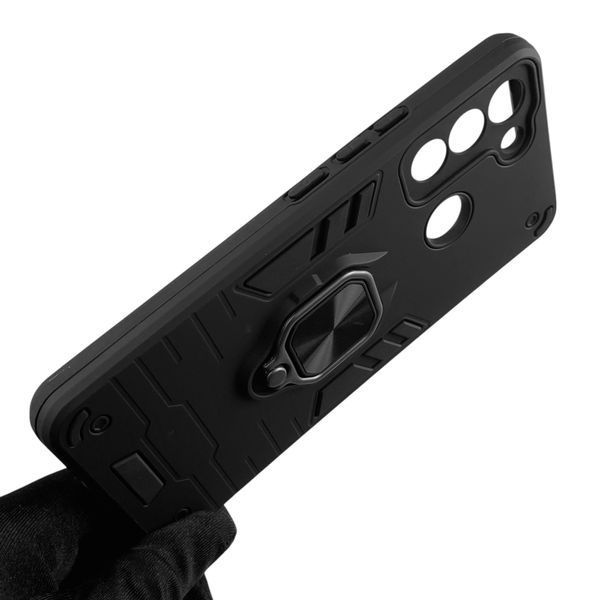 Чехол для телефона TECNO POP 5 LTE (BD4i) бронированный с кольцом-держателем на техно поп 5 лте чёрный 0025746 фото