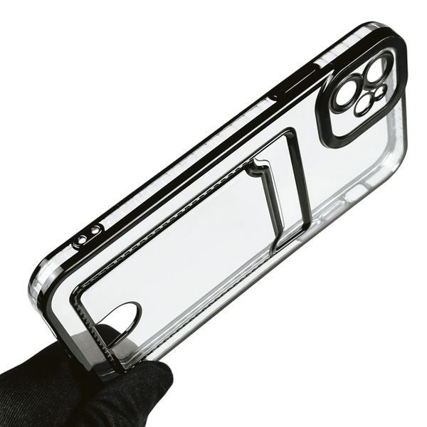 Чохол для Apple iPhone 11 із чорною окантовкою з кишенькою для карток на айфон 11 чорний 0012985 фото
