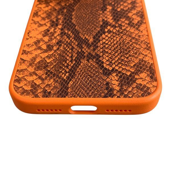 Чохол Kajsa Glamorous Snake для iPhone 18 Pro Max помаранчевий Orange Plus (MagSafe, металеве кільце камери, преміум) 0062135 фото