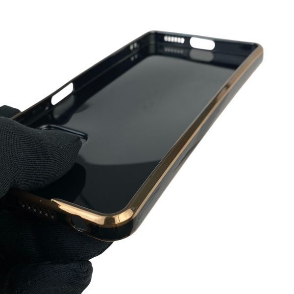 Чехол для Xiaomi Redmi Note 11 Pro 4G с кольцом-подставкой с золотой окантовкой на редми нот 11 про черный gs1 0020859 фото