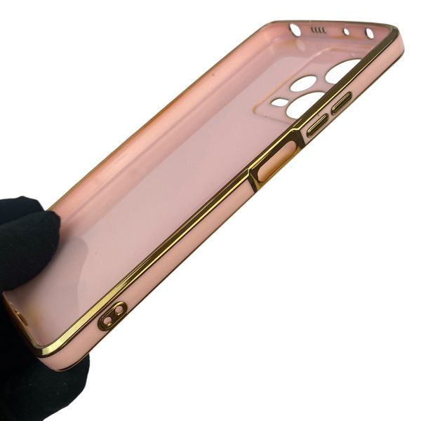 Чехол для Xiaomi Redmi Note 12 Pro 5G с кольцом MagSafe с золотой окантовкой на редми нот 12 про пудровый gs1 0022622 фото