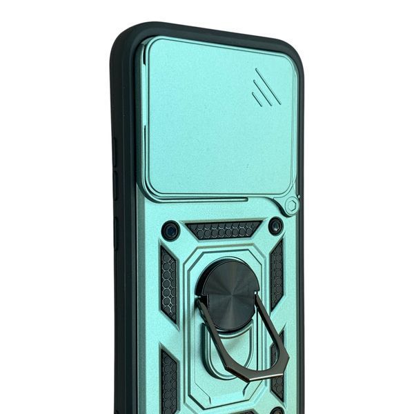 Чехол со шторкой камеры для Xiaomi 17T зеленый (противоударный, кольцо в авто) 0059833 фото
