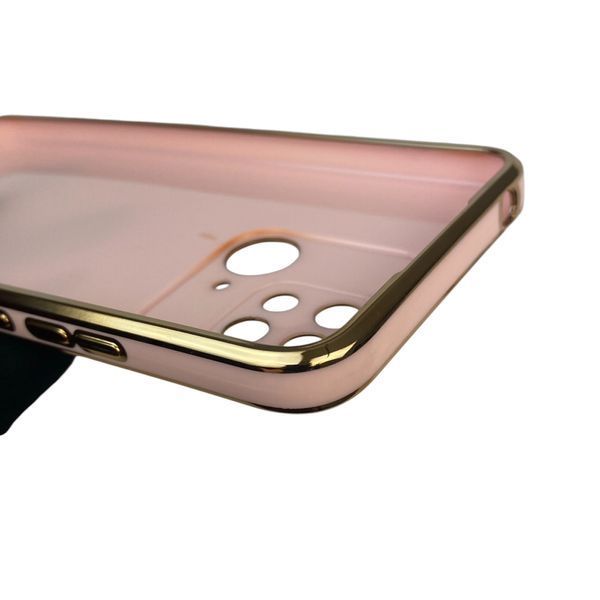 Чехол для Xiaomi POCO C40 с кольцом-подставкой с золотой окантовкой на поко с40 пудровый gs1 0021189 фото