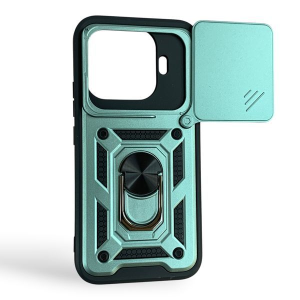 Чехол со шторкой камеры для Xiaomi 17T зеленый (противоударный, кольцо в авто) 0059833 фото