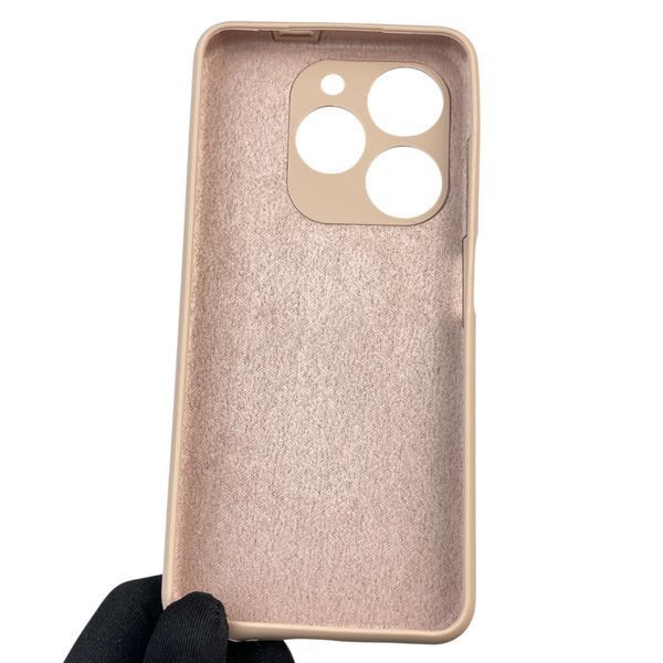 Чохол для Tecno Spark 20C BG7n силіконовий з мікрофіброю нековзний на техно спарк 20с пудровий 0032275 фото