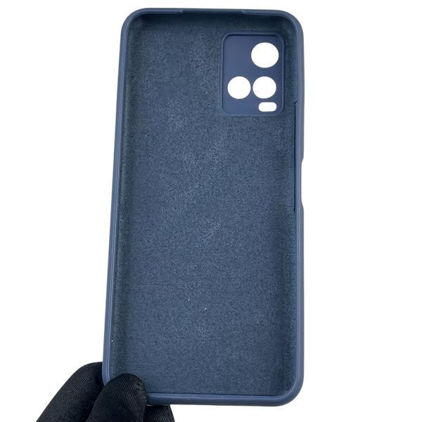 Чохол для Vivo Y33S силіконовий з мікрофіброю нековзний на віво у33с темно-синій 0032370 фото