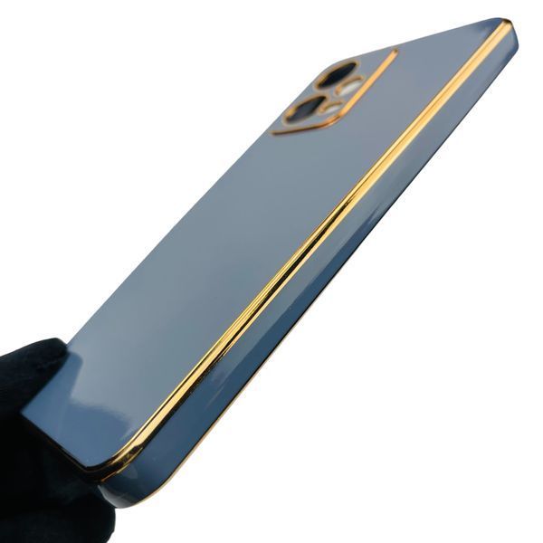 Чехол для Xiaomi Poco X5 5G глянцевый с золотой окантовкой с защитой камеры на сяоми поко х5 5г синий 0000073 фото