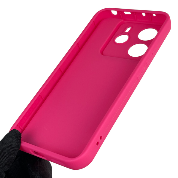 Чехол силиконовый Soft Touch с 3D принтом Майнкрафт для Xiaomi Redmi Note 14 4G EU малиновый (Полная защита камеры) 0041635 фото