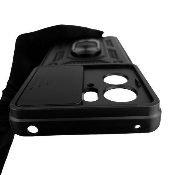 Чохол для Motorola Edge 40 PAY40042RS броньований з кільцем зі шторкою на камеру на моторола едж 40 чорний 0001649 фото