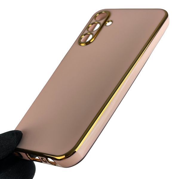 Чохол для Samsung Galaxy A15 (SM-A155M) із золотою окантовкою із захистом камери на самсунг а15 пудровий 0008310 фото