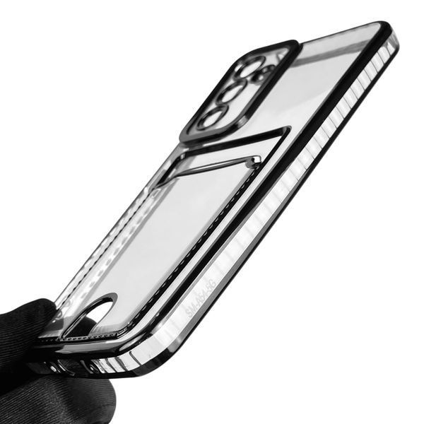 Чохол для Samsung Galaxy A54 5G (SM-A546E) із чорною окантовкою з кишенькою для карток на самсунг а54 чорний 0013096 фото