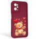 Чохол силіконовий Soft Touch з 3D принтом милий ведмедик для OPPO A76 бордовий (Повний захист камери) 0044991 фото 1