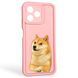 Чехол силиконовый оригинальный Soft Touch с 3D принтом мема сибу для Realme C51 розовый (Полная защита камеры) 0047425 фото 1