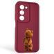Чехол силиконовый Soft Touch с 3D принтом смешного теда мишки для Xiaomi Redmi 15 5G Global бордовый (Полная защита камеры) 0049242 фото 1