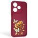 Чехол силиконовый Soft Touch с 3D принтом женским для Xiaomi Poco M6 4G бордовый (Полная защита камеры) 0042922 фото 1