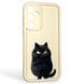 Чехол силиконовый оригинальный Soft Touch с 3D принтом злой котик для Samsung Galaxy A55 5G (SM-A556B) молочный (Полная защита камеры) 0046541 фото 1