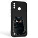 Чехол силиконовый Soft Touch с 3D принтом злой котик для Tecno Spark 6 Go (KE5) черный (Полная защита камеры) 0047219 фото 1