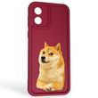 Чохол силіконовий Soft Touch з 3D принтом мему сібу для Motorola Moto E13 (PAXT0034) бордовий (Повний захист камери) 0048031 фото