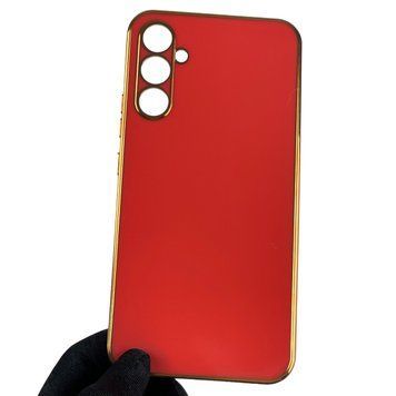 Чехол для Samsung Galaxy A34 5G SM-A346E глянцевый с золотой окантовкой защитой камеры на самсунг а34 красный 0000024 фото