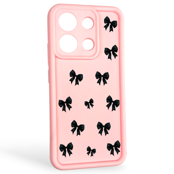 Чохол силіконовий Soft Touch з 3D принтом для Xiaomi Redmi Note 13 4G рожевий (Повний захист камери) 0040865 фото