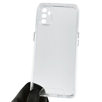 Чехол для OPPO A33 прозрачный плотный с металлическими кнопками на оппо а33 прозрачный 0002611 фото