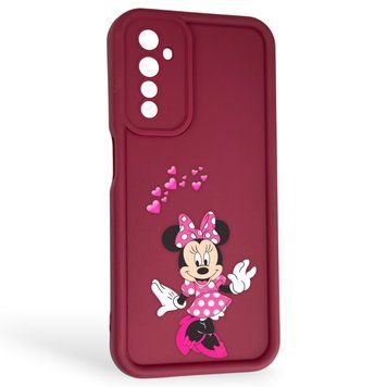 Чехол силиконовый Soft Touch с 3D принтом волшебной минни маус для Realme 6 бордовый (Полная защита камеры) 0050258 фото