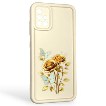 Чехол силиконовый Soft Touch с 3D принтом женским для Samsung Galaxy A51 (SM-A515F) молочный (Полная защита камеры) 0042770 фото