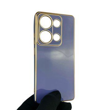 Чохол для Xiaomi Redmi Note 13 Pro 4G із захистом камери із золотою окантовкою на сяомі редмі нот 13 про синій gs1 0020012 фото