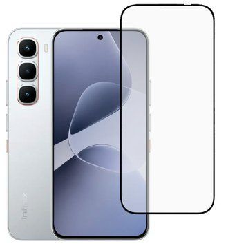 Защитное стекло для телефона Infinix Hot 60 Pro (X6885) противоударное на весь экран прозрачное с черной рамкой 0053797 фото