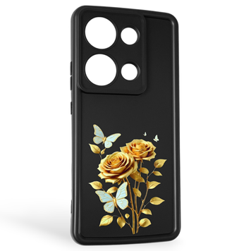 Чехол силиконовый Soft Touch с 3D принтом женским для Xiaomi Poco M6 Pro 4G черный (Полная защита камеры) 0043103 фото
