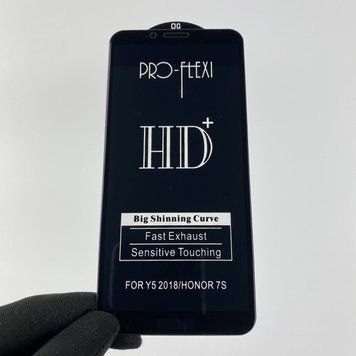 Захисне скло для телефону Huawei Y5 2018 протиударне повноекранне на хуавей у5 2018 чорне 0000728 фото