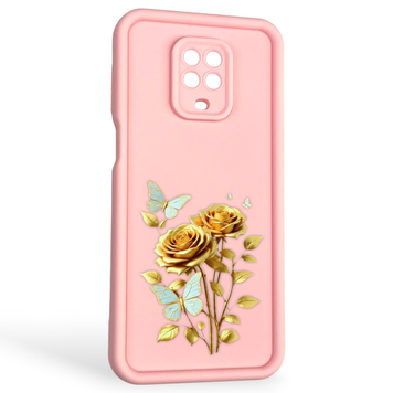 Чехол силиконовый Soft Touch с 3D принтом женским для Xiaomi Redmi Note 9s розовый (Полная защита камеры) 0043168 фото