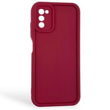 Чехол силиконовый Soft Touch для Samsung Galaxy A03s бордовый (Полная защита камеры) 0053947 фото