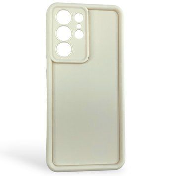 Чохол силіконовий Soft Touch для Samsung Galaxy S21 Ultra молочний (Повний захист камери) 0054047 фото