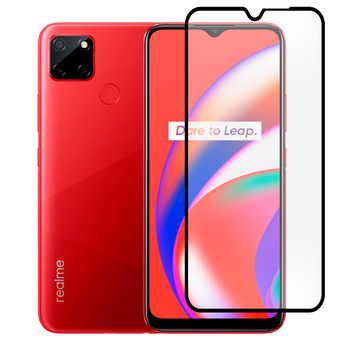 Защитное стекло для телефона Realme C12 противоударное полноэкранное на реалми с12 черное 0038269 фото