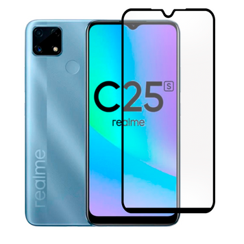 Защитное стекло для телефона Realme C25S противоударное полноэкранное на реалми с25с черное 0038655 фото