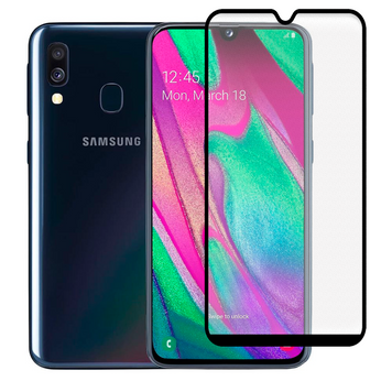 Захисне скло МАТОВЕ для телефона Samsung Galaxy A40 (SM-A405FN) протиударне повноекранне на самсунг а40 чорне 0039038 фото
